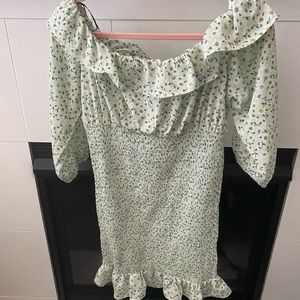 Mint Green Smocked Mini Dress